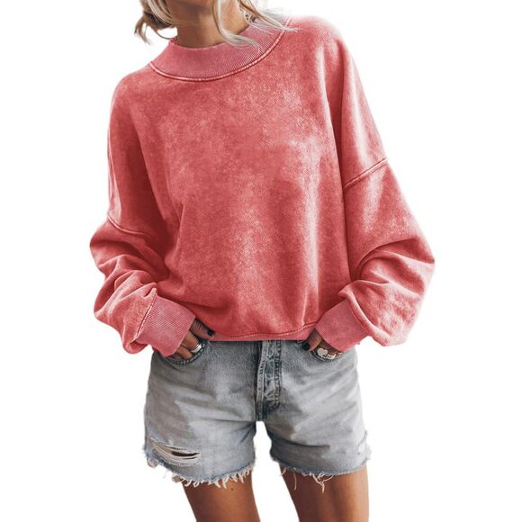 Azura Exchange  Drop Shoulder Crew Neck Pullover Sweatshirt - Picture 5 of 6